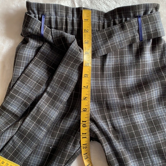 Plaid High Paperbag Waist Capri Jogger Pants Size 0/2 - Picture 5 of 7